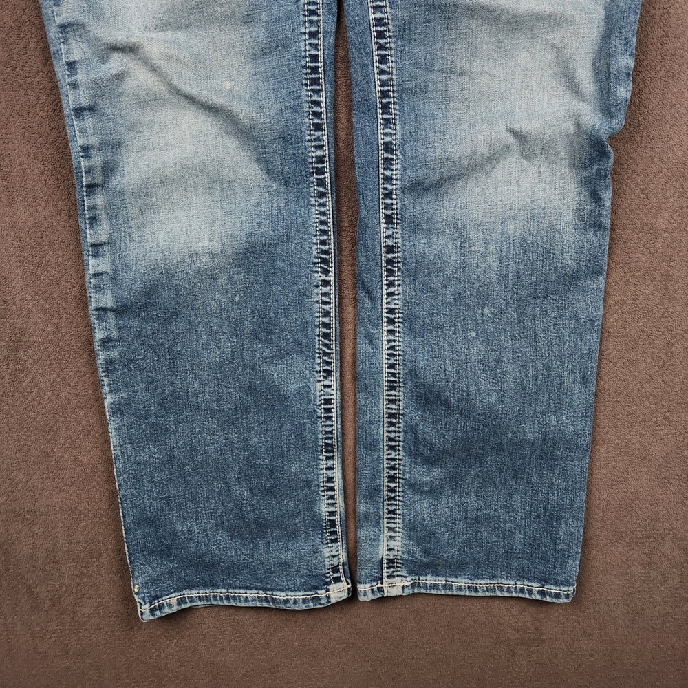 Ariat M4 Hugo Jeans Mens 38x32 Blue Medium Wash Relaxed Boot Cut Denim Workwear - Picture 3 of 16